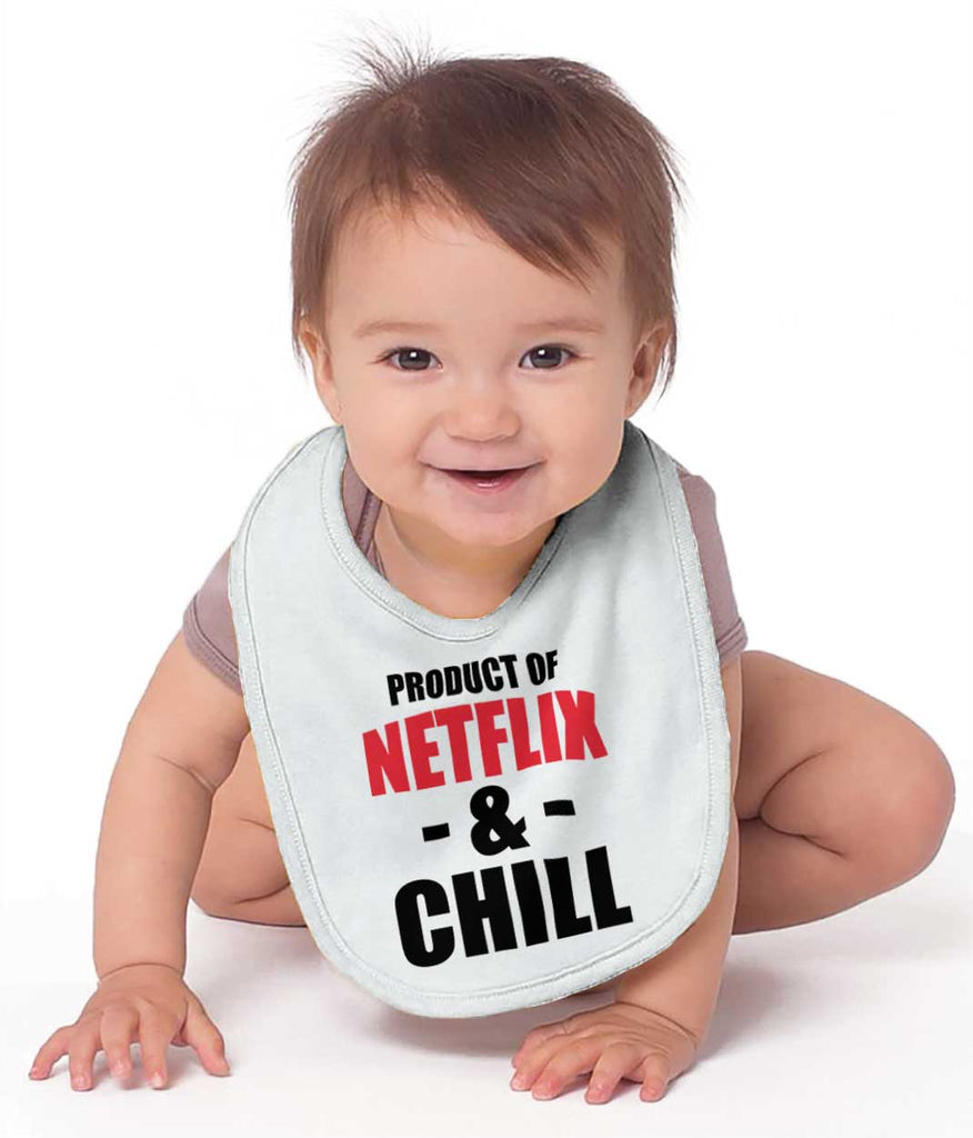 Netflix & Chill Infant Baby Bib-Direct To Garment Print-Brisco Baby