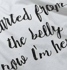 Started From The Belly Romper Bodysuit-Direct To Garment Print-Brisco Baby