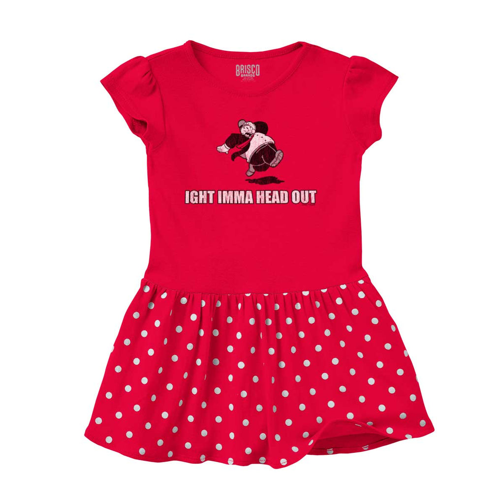 Imma Head Out Baby Polka Dot Skirt Dress-Direct To Garment Print-Brisco Baby