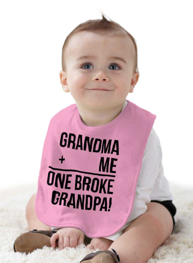 One Broke Grandpa Infant Baby Bib-Direct To Garment Print-Brisco Baby
