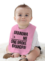 One Broke Grandpa Infant Baby Bib-Direct To Garment Print-Brisco Baby