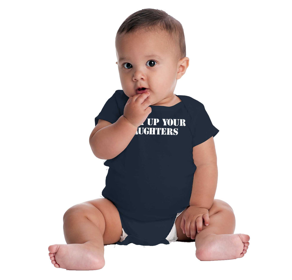 Lock Up Daughters Romper Bodysuit-Direct To Garment Print-Brisco Baby