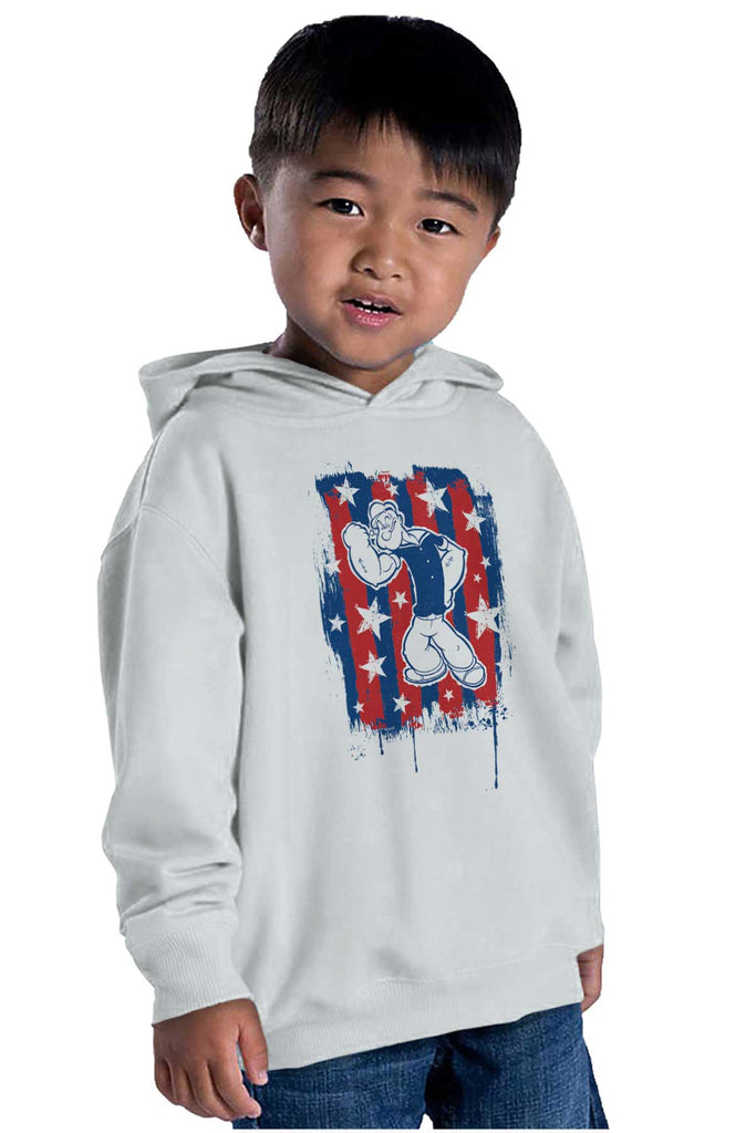 Stars Stripes Popeye Toddler Pullover Hoodie-Direct To Garment Print-Brisco Baby