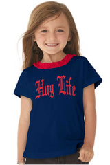 Hug Life Toddler Ruffled Trim T-Shirt-Direct To Garment Print-Brisco Baby