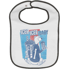 Polar Icee Baby Trimmed White Snap Bib-Direct To Garment Print-Brisco Baby