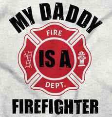 My Daddy Is A Fire Department Fighter Maternity T-Shirt-Direct To Garment Print-Brisco Baby