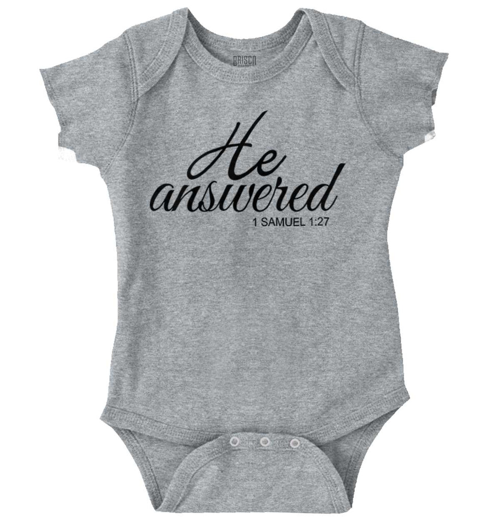 He Answered Romper Bodysuit-Direct To Garment Print-Brisco Baby