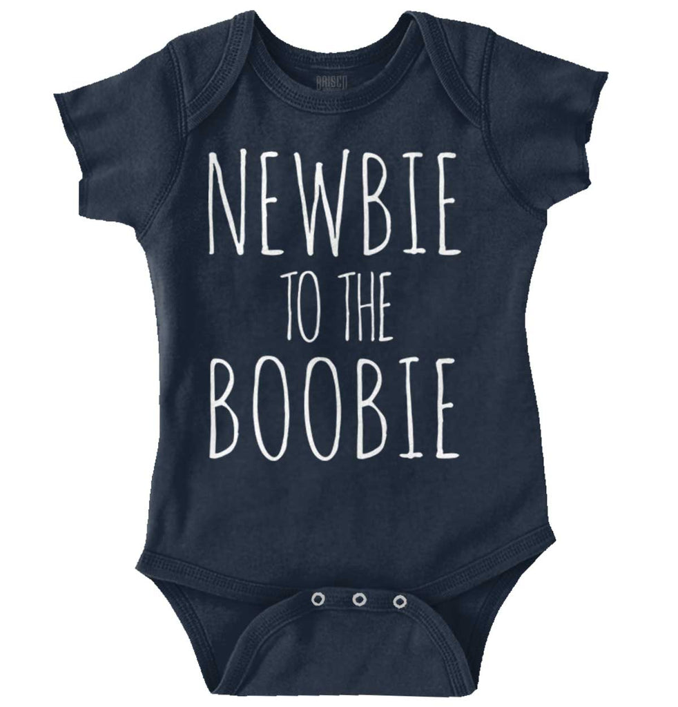 Newbie Boobie Romper Bodysuit-Direct To Garment Print-Brisco Baby