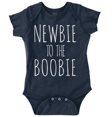 Newbie Boobie Romper Bodysuit-Direct To Garment Print-Brisco Baby
