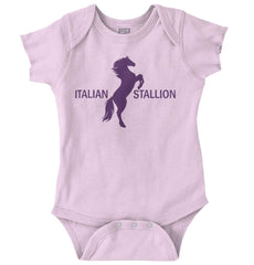 Italian Stallion Romper Bodysuit-Direct To Garment Print-Brisco Baby