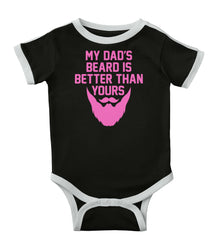 Dad's Beard Ringer Romper Bodysuit-Direct To Garment Print-Brisco Baby
