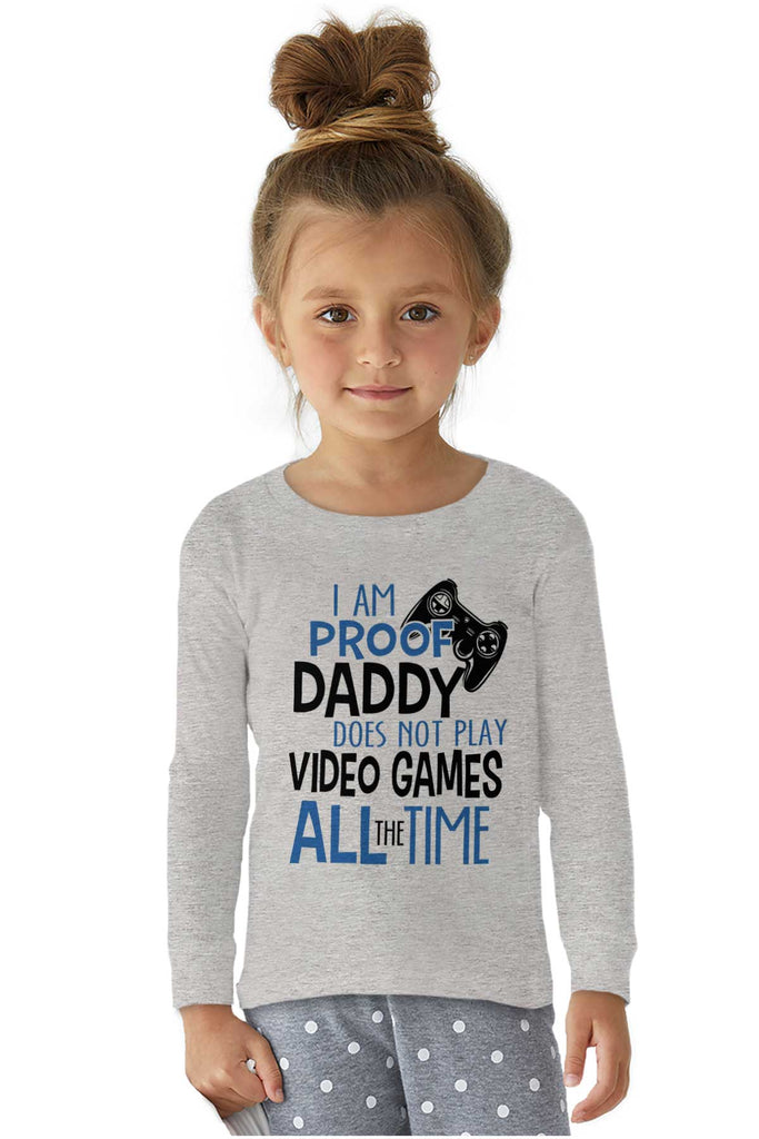 Daddy Plays Video Games Solid Baby Pajama Top-Direct To Garment Print-Brisco Baby