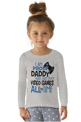 Daddy Plays Video Games Solid Baby Pajama Top-Direct To Garment Print-Brisco Baby