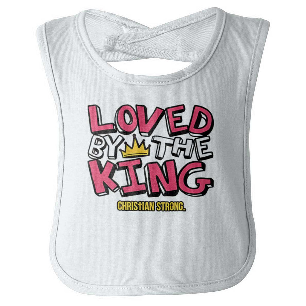 Loved By The King Infant Baby Bib-Direct To Garment Print-Brisco Baby