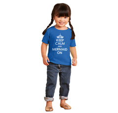 Keep Calm Mermaid On Infant Toddler T Shirt-Direct To Garment Print-Brisco Baby