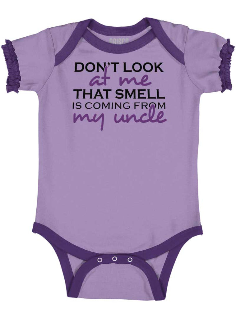 That Smell Baby Ruffled Trim Romper-Direct To Garment Print-Brisco Baby