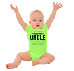 Mess With My Uncle Romper Bodysuit-Direct To Garment Print-Brisco Baby