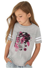 Pinup Betty Toddler Football Jersey Tee-Direct To Garment Print-Brisco Baby
