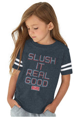 Slush It Real Good Toddler Football Jersey Tee-Direct To Garment Print-Brisco Baby