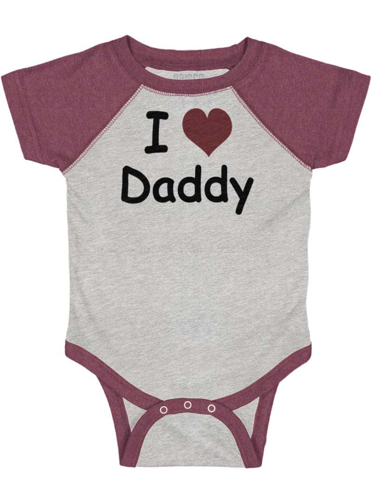 I Heart Daddy Raglan Romper Bodysuit-Direct To Garment Print-Brisco Baby