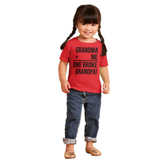 One Broke Grandpa Infant Toddler T Shirt-Direct To Garment Print-Brisco Baby