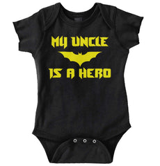 Uncle Is Bat Hero Romper Bodysuit-Direct To Garment Print-Brisco Baby