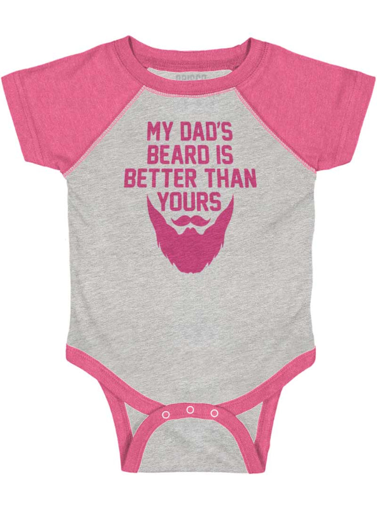 Dad's Beard Raglan Romper Bodysuit-Direct To Garment Print-Brisco Baby