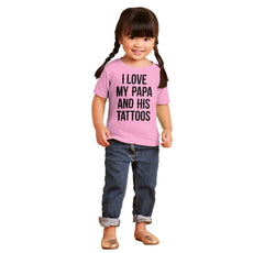 I Love Papa And Tattoos Infant Toddler T Shirt-Direct To Garment Print-Brisco Baby