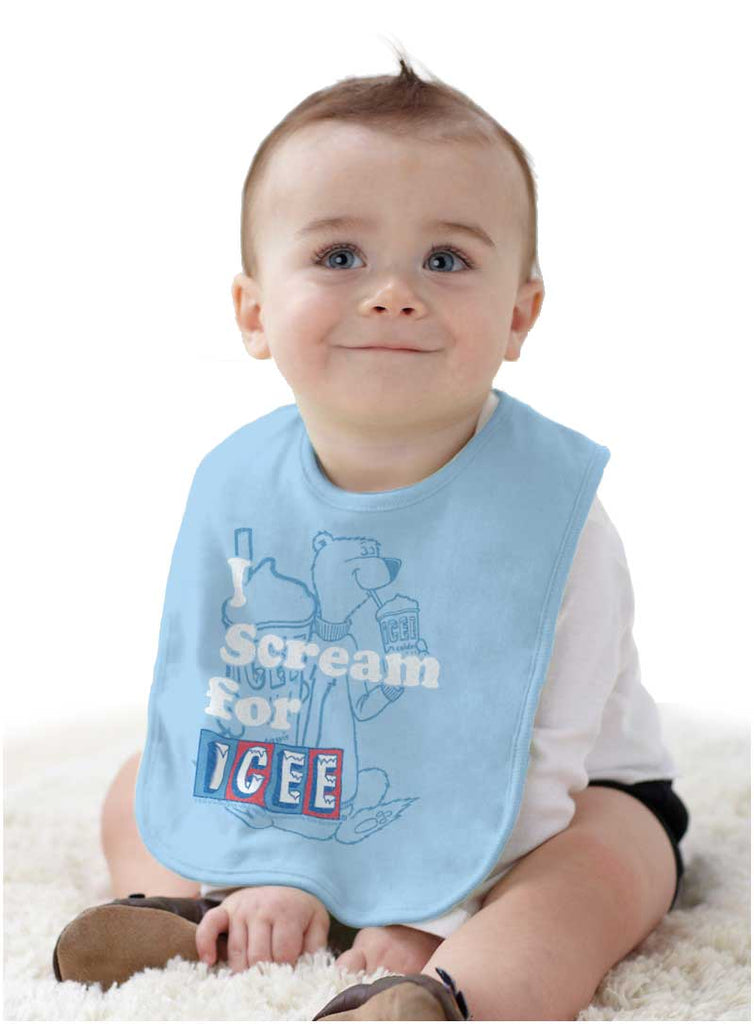 I Scream For Icee Infant Baby Bib-Direct To Garment Print-Brisco Baby