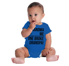 One Broke Grandpa Romper Bodysuit-Direct To Garment Print-Brisco Baby
