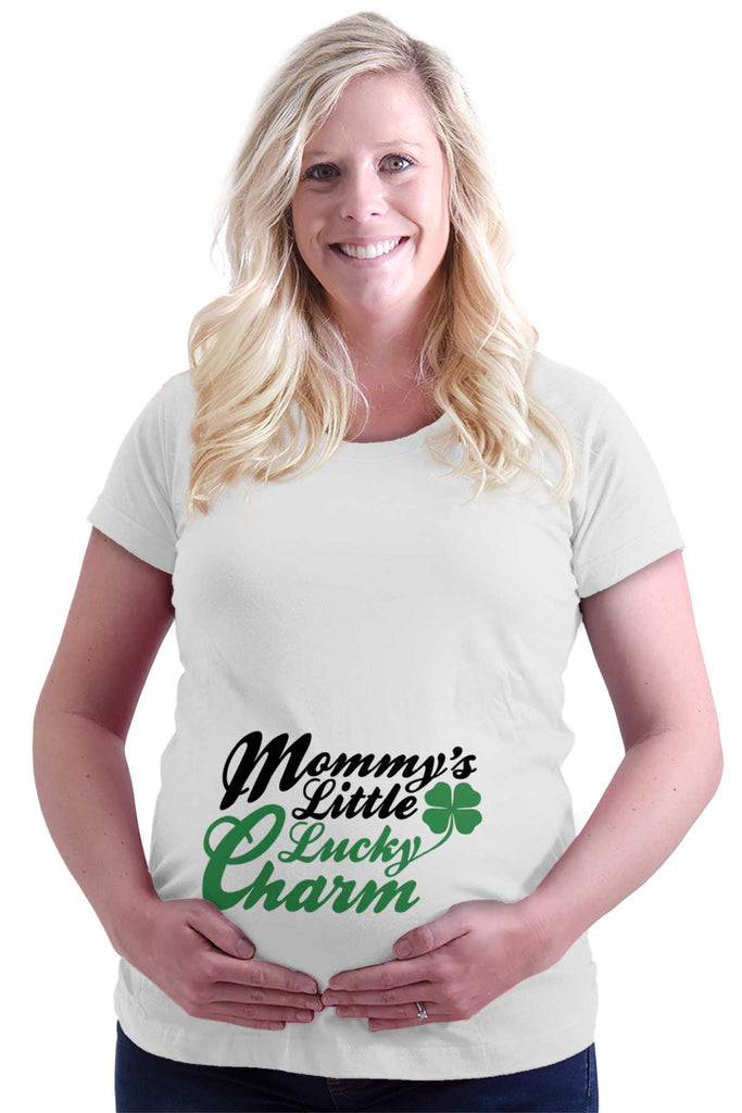 Mommy's Little Lucky Charm Maternity T-Shirt-Direct To Garment Print-Brisco Baby