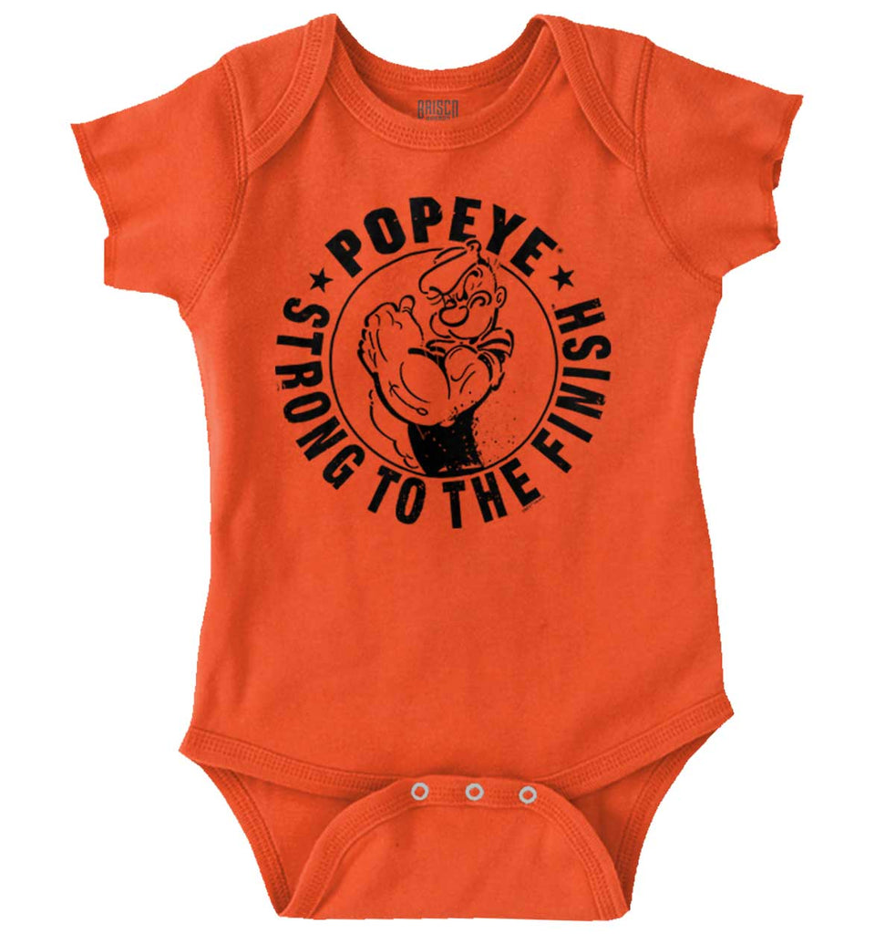 Popeye To The Finish Romper Bodysuit-Direct To Garment Print-Brisco Baby