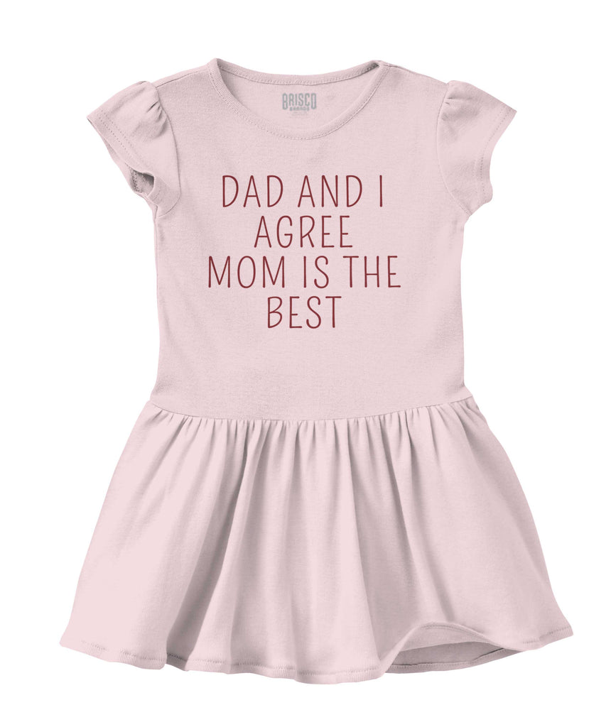 Mom Is Best Solid Baby Infant Dress-Direct To Garment Print-Brisco Baby