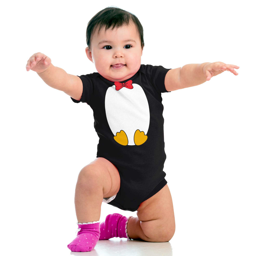 Baby Penguin Tuxedo Romper Bodysuit-Direct To Garment Print-Brisco Baby