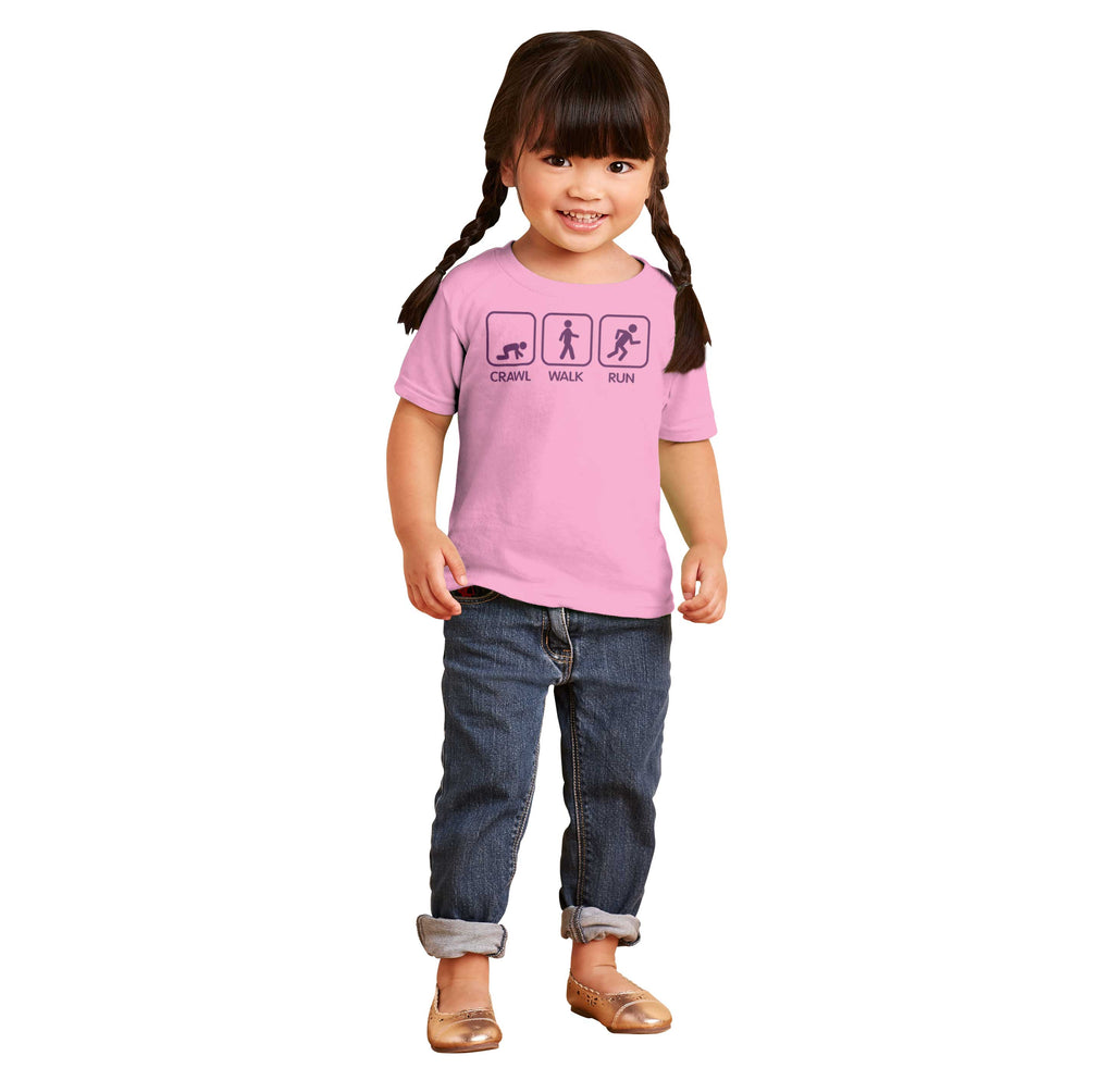 Crawl Walk Run Infant Toddler T Shirt-Direct To Garment Print-Brisco Baby
