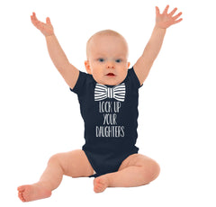Lock Up Your Daughters Romper Bodysuit-Direct To Garment Print-Brisco Baby