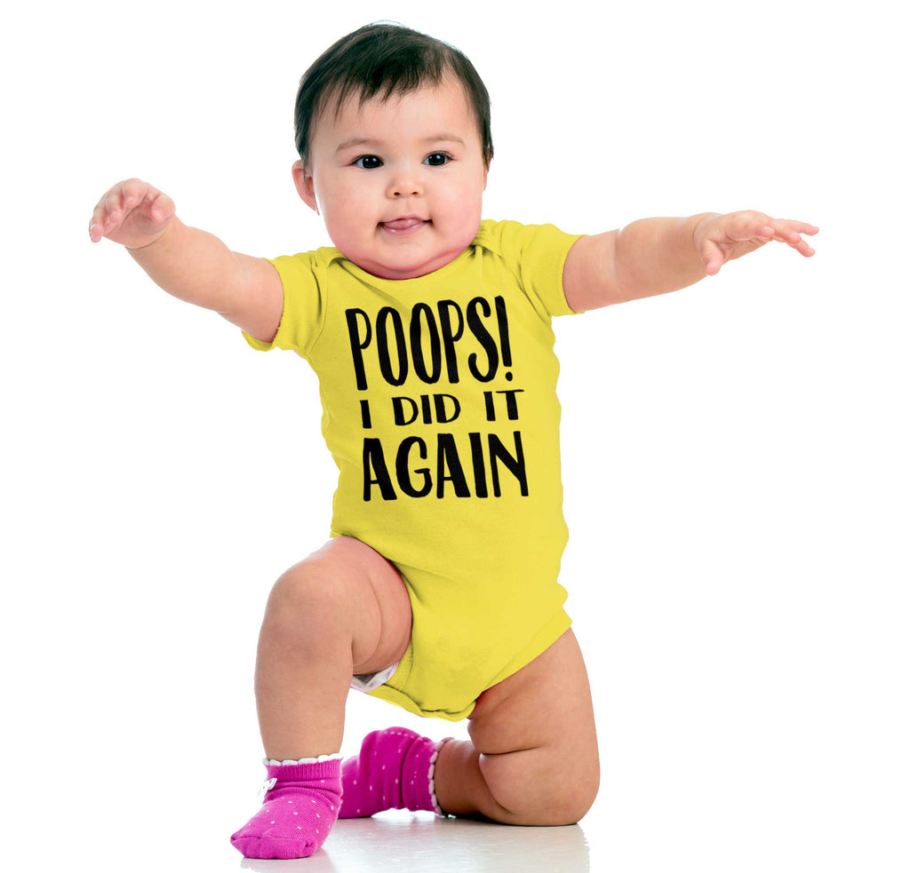 Poops I Did It Again Romper Bodysuit-Direct To Garment Print-Brisco Baby