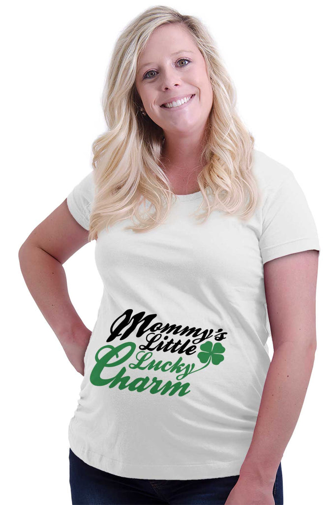 Mommy's Little Lucky Charm Maternity T-Shirt-Direct To Garment Print-Brisco Baby