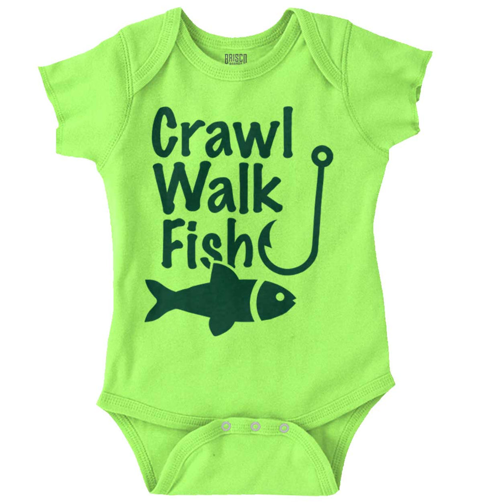 Crawl Walk Fish Romper Bodysuit-Direct To Garment Print-Brisco Baby