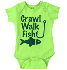 Crawl Walk Fish Romper Bodysuit-Direct To Garment Print-Brisco Baby