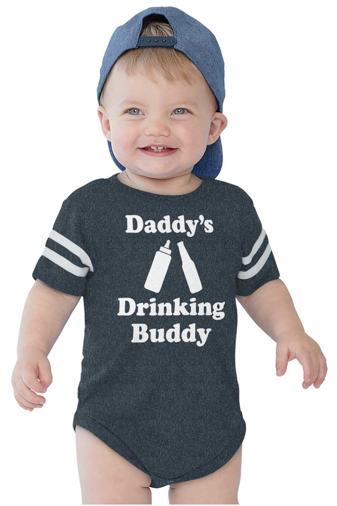 Drinking Buddy Football Romper Bodysuit-Direct To Garment Print-Brisco Baby