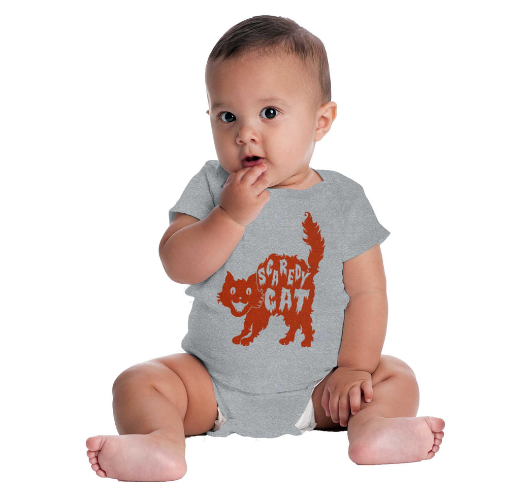 Scaredy Cat Romper Bodysuit-Direct To Garment Print-Brisco Baby