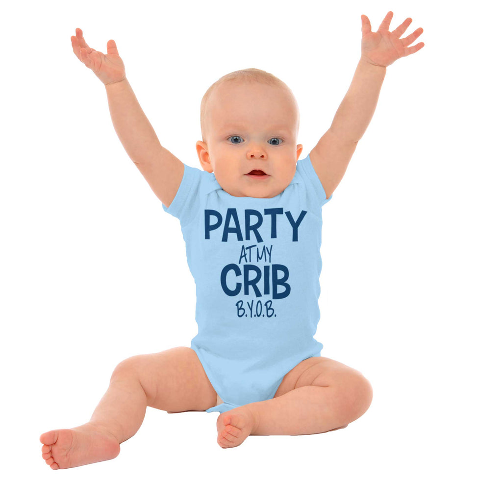 Party At My Crib Romper Bodysuit-Direct To Garment Print-Brisco Baby