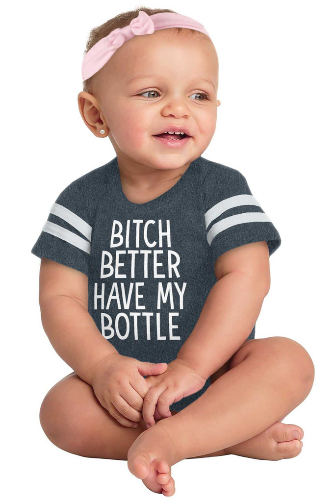 My Bottle Football Romper Bodysuit-Direct To Garment Print-Brisco Baby