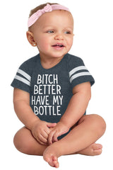 My Bottle Football Romper Bodysuit-Direct To Garment Print-Brisco Baby