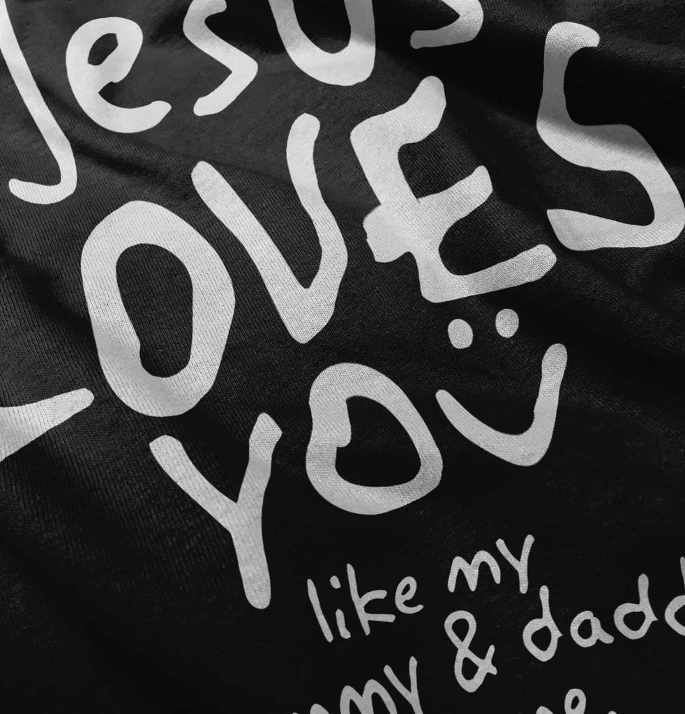 Jesus Loves You Infant Baby Bib-Direct To Garment Print-Brisco Baby