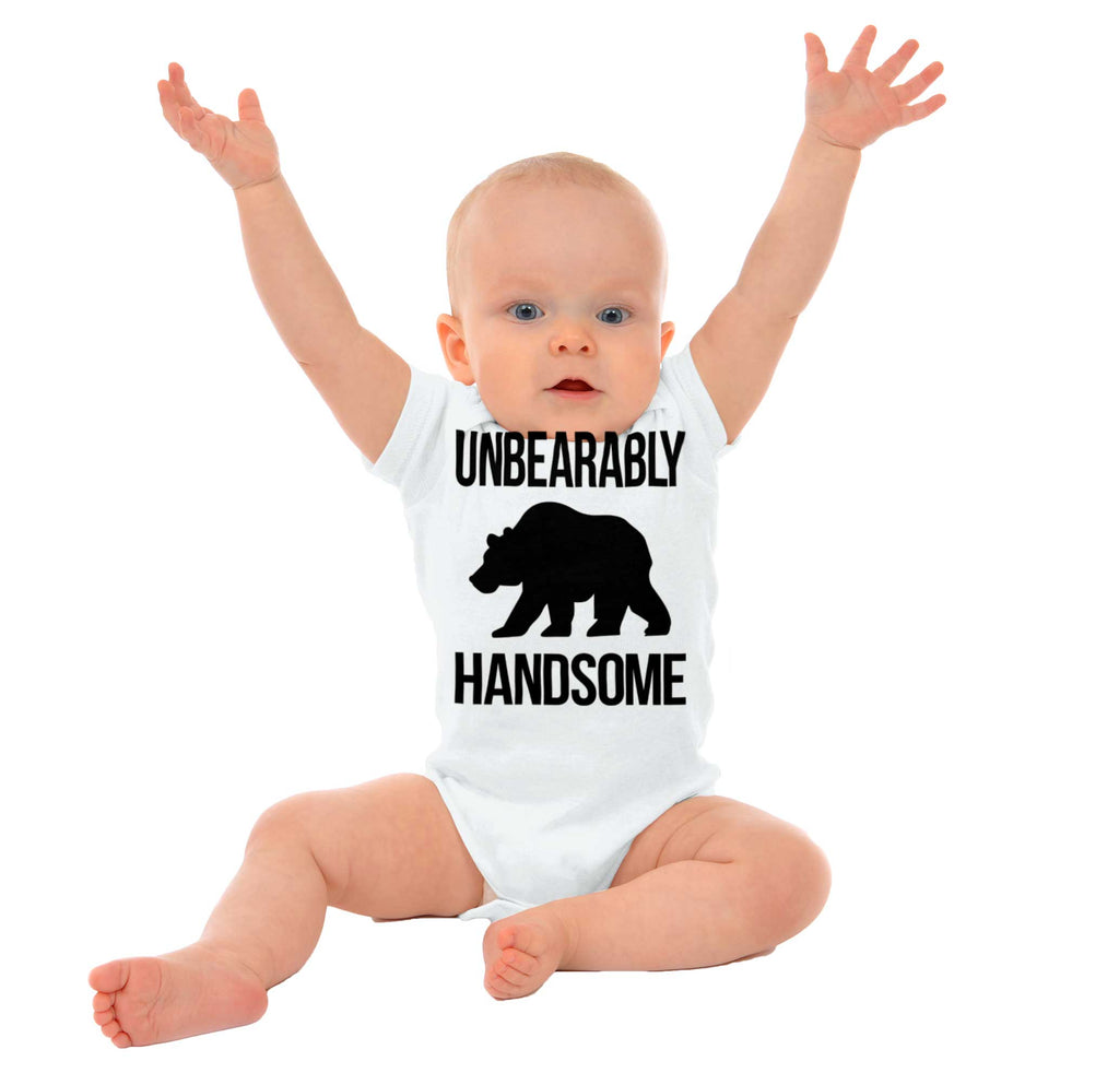 Unbearably Handsome Romper Bodysuit-Direct To Garment Print-Brisco Baby
