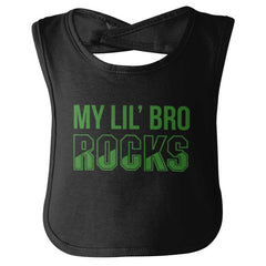 My Lil' Bro Rocks Infant Baby Bib-Direct To Garment Print-Brisco Baby