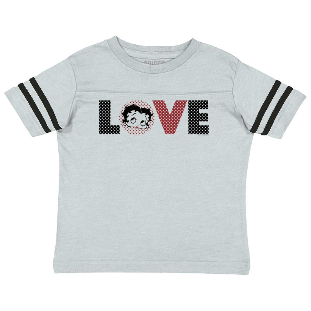 Pop Art Betty Toddler Football Jersey Tee-Direct To Garment Print-Brisco Baby