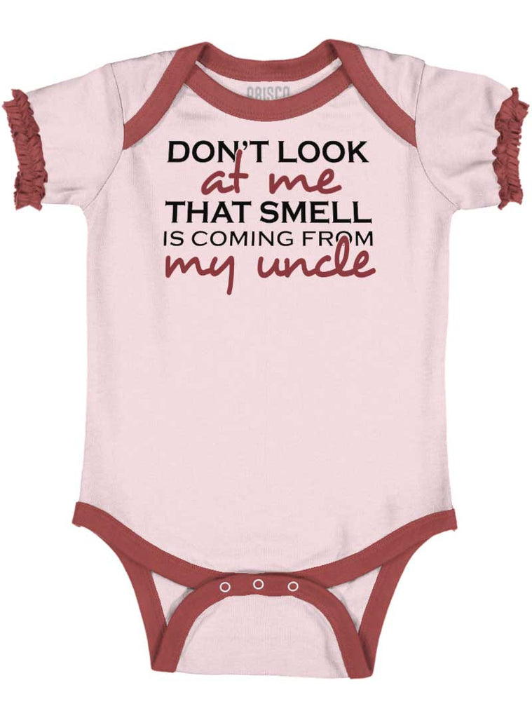 That Smell Baby Ruffled Trim Romper-Direct To Garment Print-Brisco Baby